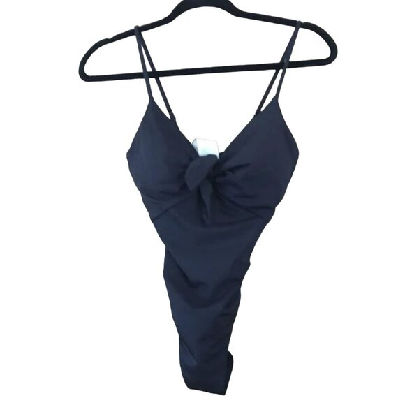 Trina Turk Size 6 Adjustable Black Knotted One Piece Swimsuit Bathing Suit NWT - Picture 3 of 9